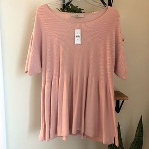 LOFT Pink Babydoll Knit Top